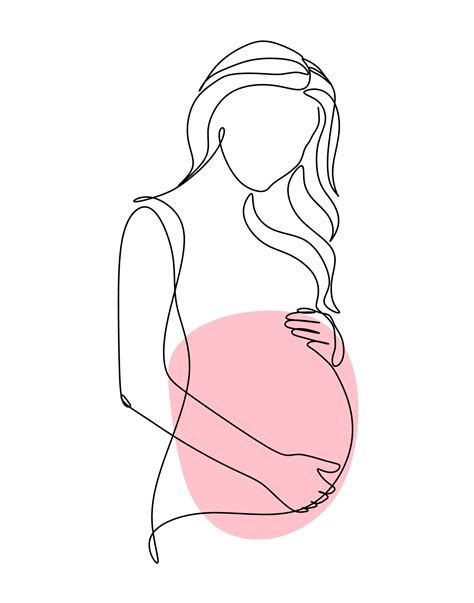 pregnant line art